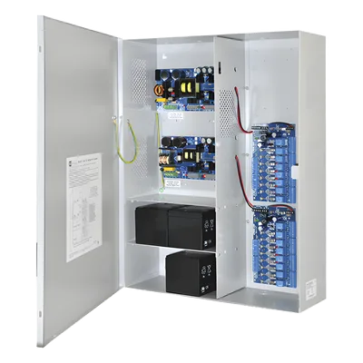 Fuente de poder dual / 12 Vcc @ 9.3 A / 24 Vcc @ 9.6 A / 16 salidas controladas / 120 Vca / Batería de respaldo