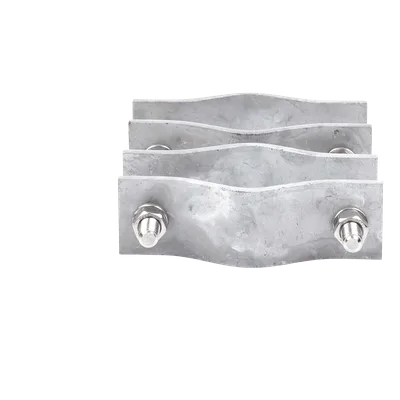 Juego de Abrazaderas Dobles / Mástiles 3.8 a 8.9 cm (1.5 a 3.5 in) / Separación 12 cm (4.75 in) / Acero Galvanizado / Torres Cuadradas o Redondas