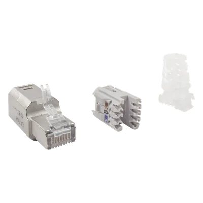 Conector RJ45 Cat6A Blindado / Terminación en Campo / 10 Gbps / Sin Clip Protector / UL 2043 Plenum