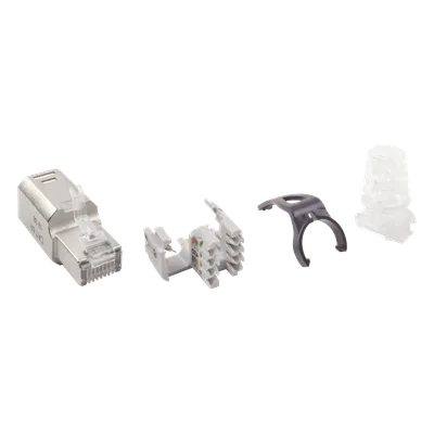 Conector RJ45 de Campo / Categoría 6A Blindado / 10G / Sin Bota / Terminación Rápida / UL 2043 Plenum / Guía de Color