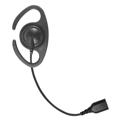 Auriculares de Gancho en C / Cable de Fibra Trenzada / Altavoz Giratorio / Conector SNAP / Compatible con Micrófono de Solapa 1 o 2 Hilos