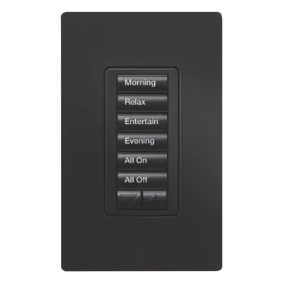 Teclado de Pared / 6 Botones con Subir/Bajar / Retroiluminado / RF 431-437 MHz / Alcance 9 m (29.5 ft) / Instalación en Caja Estándar EUA