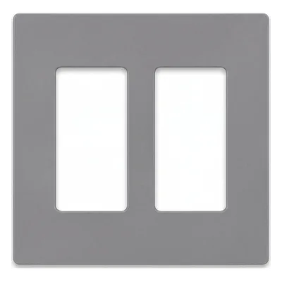 Placa de Pared / 2 Espacios / Apertura Designer / Acabado Brillante / Color Gris / Perfil 7.6 mm