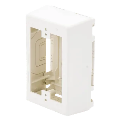 Caja de Pared Superficial / PVC Auto-extinguible / 5 x 3.26 x 1.62 in / Salidas 1/2-3/4-1 in / Blanco Mate