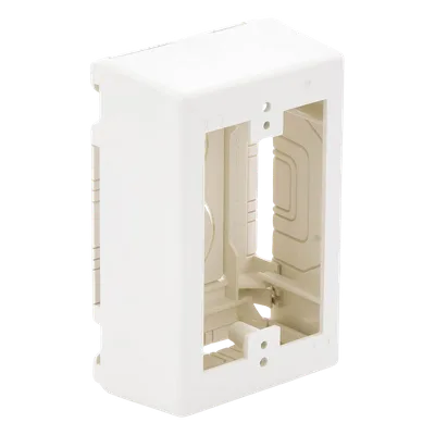Caja de Pared Superficial / PVC Auto-extinguible / 5 x 3.26 x 1.62 in / Salidas 1/2-3/4-1 in / Blanco Mate