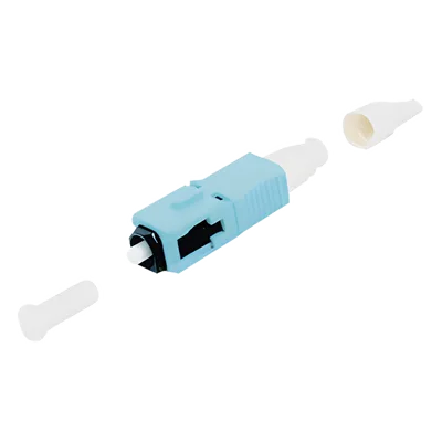 Conector de Fibra Óptica / SC Simplex / Multimodo 50/125 OM3-OM4 / Pre-Pulido / Re-Terminable / Color Aqua