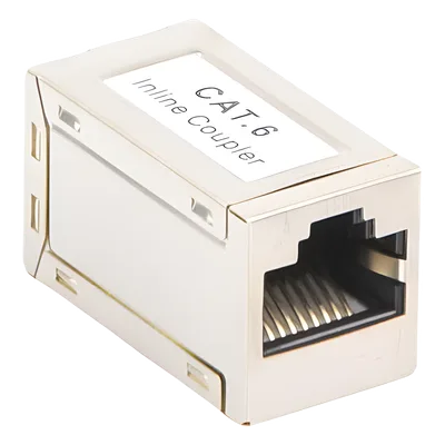 Acoplador Blindado STP / Cat6 / 2 Puertos RJ45 Hembra / 750 VCA RMS / AWG 24-26