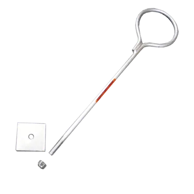 Ancla de Losa o Pared / Varilla 1/2" (12.7 mm) / Longitud 90 cm (2.95 ft) / Argolla 14 cm / Galvanizado Electrolítico / STZ30