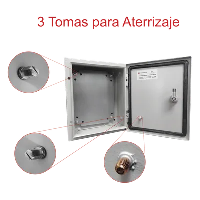 Gabinete de Acero IP66 / IK10 / 250 x 300 x 150 mm / Carga 30 kg / Placa Montaje 200 x 265 mm / Cerradura con Llave