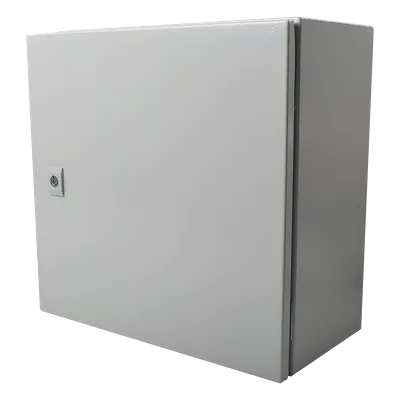 Gabinete de Acero IP66 / 400x400x200 mm / IK10 / Placa Trasera Galvanizada / Cierre con Llave / 15.7x15.7x7.9 in