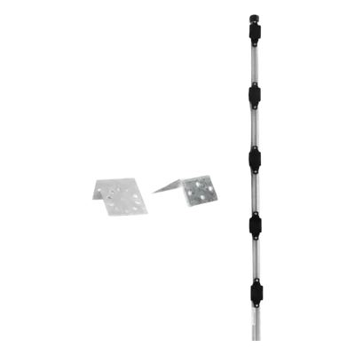 Poste para Cerco Eléctrico / 1 m (3.3 ft) de Altura / 5 Aisladores de Paso / Base Multiposición / Acero Galvanizado