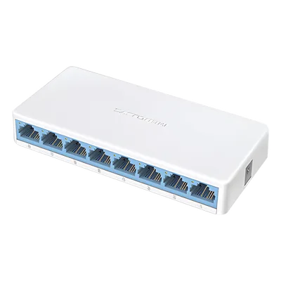 Switch de Escritorio / 8 Puertos 10/100 Mbps / Capacidad de Conmutación 1.6 Gbps / Sin Ventilador / Plug and Play