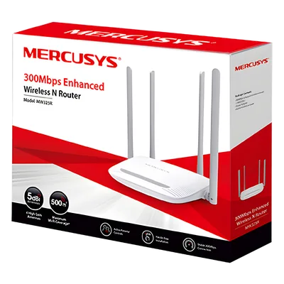 Router Inalámbrico N / 300 Mbps / 2.4 GHz / 1 Puerto WAN 10/100 Mbps / 3 Puertos LAN 10/100 Mbps / 4 Antenas 5 dBi