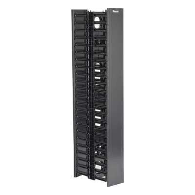Organizador Vertical de Cable / Doble Frontal y Posterior / 22.5 UR / 4.9in Ancho / 41.5ft Altura / Negro