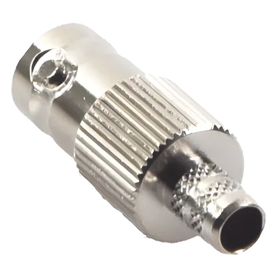 Conector BNC Hembra / Anillo Plegable / Cables RG-8/X, LMR-240, 9258 / Cuerpo Bronce Niquelado / Contacto Oro 24K / Aislamiento Delrin