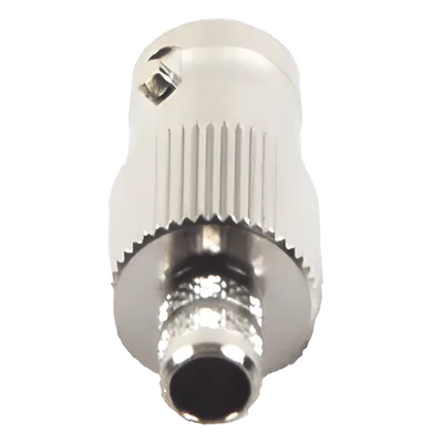 Conector BNC Hembra / Anillo Plegable / Cables RG-8/X, LMR-240, 9258 / Cuerpo Bronce Niquelado / Contacto Oro 24K / Aislamiento Delrin