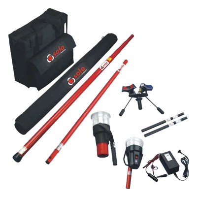 Kit de Prueba para Detectores Térmicos y de Humo / Pértiga Telescópica 6 m (19.7 ft) / Probador Térmico Integrado / Diseño Universal / Copa Transparente / Baterías y Cargador Incluidos