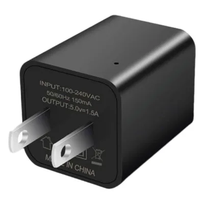 Cámara Oculta en Cargador de Pared / 2 Megapixel 1080P / Grabación Continua o por Movimiento / Detección Inteligente 1-2 m (3.3-6.6 ft) / Memoria 8GB / Expansión MicroSD 128GB