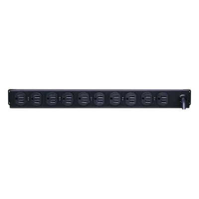 PDU Básico Rack / 10 Salidas NEMA 5-15R / 15 Amp / 120 Vca / 1U / Cable 4.5 m (14.8 ft)
