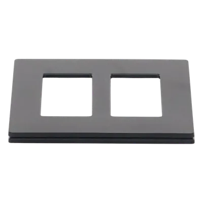 Placa de Pared / 2 Espacios / Diseño sin Tornillos Visibles / Acabado Satinado Midnight / Compatible Atenuadores y Controles Lutron