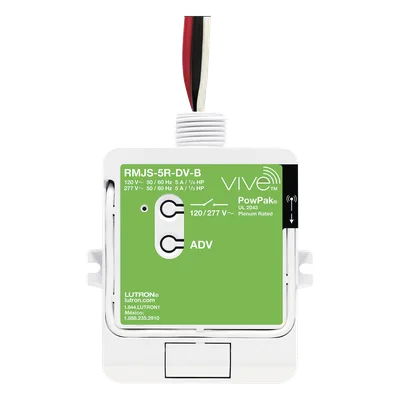 Módulo de Relevador Inalámbrico / 5 A / 120/277 V / Softswitch / RF 9 m (29.5 ft) a través de muros / Hasta 10 Controles y Sensores / Memoria ante Fallas