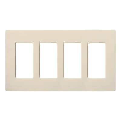 Placa de pared Claro / 4 espacios / apertura Designer / sin tornillos visibles / ancho 213 mm / acabado gloss almendra claro