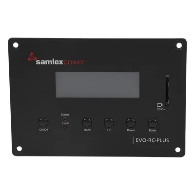Control remoto para inversor cargador / LCD 4x20 / Conectores RJ-45 y RJ-12 / Registro SD / Monitoreo en tiempo real