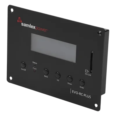 Control remoto para inversor cargador / LCD 4x20 / Conectores RJ-45 y RJ-12 / Registro SD / Monitoreo en tiempo real