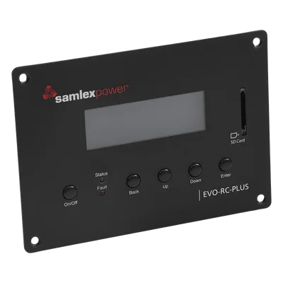 Control remoto para inversor cargador / LCD 4x20 / Conectores RJ-45 y RJ-12 / Registro SD / Monitoreo en tiempo real