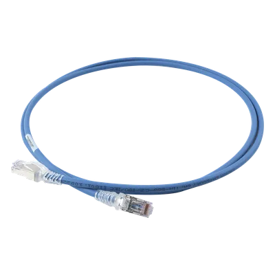 Patch Cord Cat6A Blindado S/FTP / 1.52 m (5 pies) / 28 AWG Diámetro Reducido / Color Azul