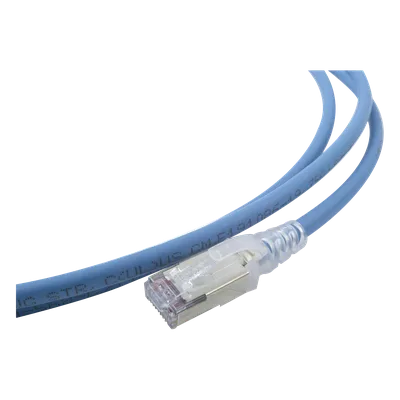 Patch Cord Cat6A Blindado S/FTP / 28 AWG / 2.13 m (7 ft) / Diámetro 5.5 mm / Color Azul