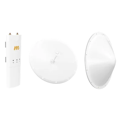 Kit de radio con antena parabólica / 28 dBi / 4.9-6.5 GHz / 500 Mbps / hasta 65.6 ft (20 km) / PoE incluido