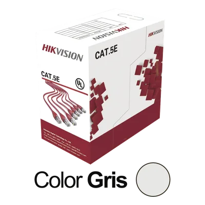 Bobina de Cable UTP / Cat5E / 24 AWG / 305 m (1000 pies) / 100% Cobre / PVC CM / Interior / 100 MHz / PoE