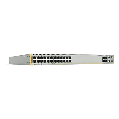 Switch Capa 3 Stackeable / 24 Puertos Gigabit / 4 SFP+ 10G / VCStack / Doble PSU Hotswap / 1U Rack / 214.3 Mpps