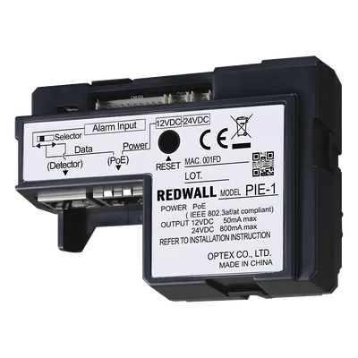 Codificador PoE IP / Conversión ASCII Redwall / 2x RJ45 Passthrough / -40 a +60°C / Caja Doble Grupo