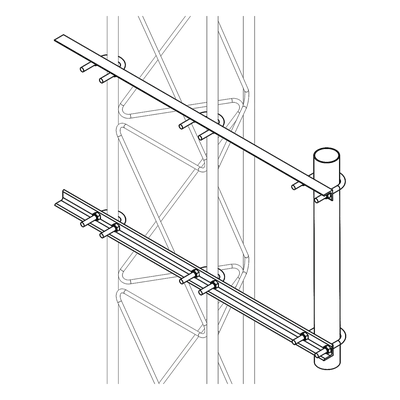 Brazo Lateral para Torre / Acero ASTM A-36 / Galvanizado en Caliente / Tubo Ø 2' Cal. 18 / Altura 50 cm (19.7 in) / Separación 20 cm (7.9 in) / Compatible STZ30G