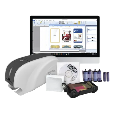 Kit Impresora Tarjetas PVC / Doble Cara / Ethernet / Codificación Inteligente / UV / 23 seg Color / 5 seg Mono