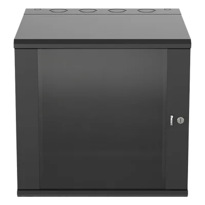 Gabinete de Montaje en Pared / 19in / 12 UR / 635mm (25in) Profundidad / Ventana de Seguridad / Acero y Vidrio Templado