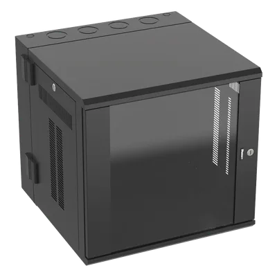 Gabinete de Montaje en Pared / 19in / 12 UR / 635mm (25in) Profundidad / Ventana de Seguridad / Acero y Vidrio Templado