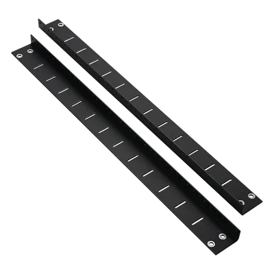 Rieles posteriores / 12 UR / Carga 250 lbs (113.4 kg) / Profundidad 25' (635 mm) o 30' (762 mm) / Color negro