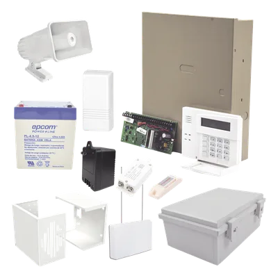 Kit de Alarma Vecinal / Panel 48 Zonas / 40 Botones de Pánico Inalámbricos / Sirena 30 W / 3 Particiones / Contact ID