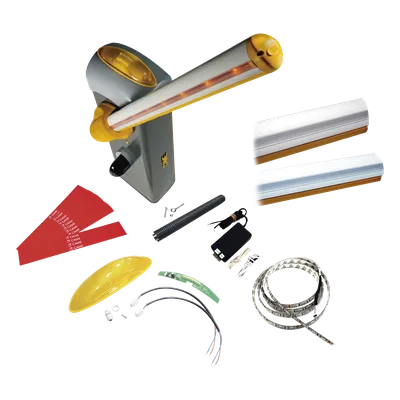 Kit de barrera GARD 4 con mástil Italiano / Izquierda y derecha configurable en campo / Incluye Iluminación LED Rojo/Verde / Pluma de 3.75 m / Cúpula con iluminación LED / Resorte Rojo CAME