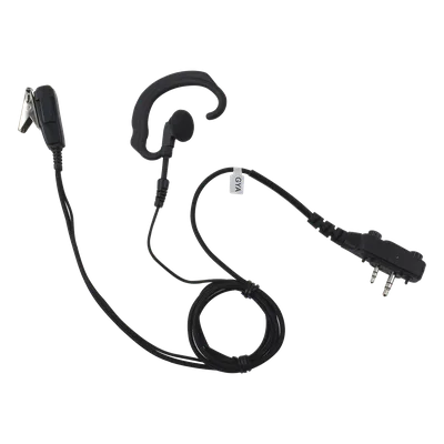 Micrófono de Solapa con Auriculares / Gancho de Oreja Suave / Cable Retráctil 2.5' (0.76 m) / Conector 2 Pines con Tornillos / Fibra Trenzada / Carcasa Policarbonato