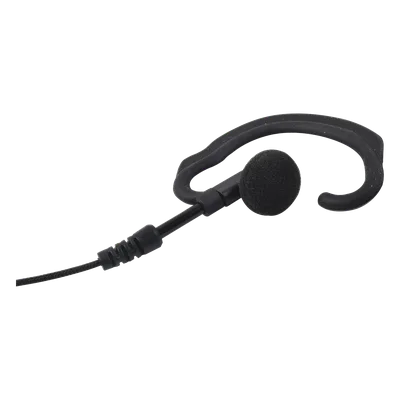 Micrófono de Solapa con Auriculares / Gancho de Oreja Suave / Cable Retráctil 2.5' (0.76 m) / Conector 2 Pines con Tornillos / Fibra Trenzada / Carcasa Policarbonato