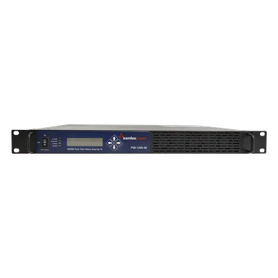 Inversor de Onda Pura / 1200 W Continuos / 2000 W Pico / 48 Vcc Entrada / 100-120 Vca Salida / Montaje Rack 19" 1U / THD Bajo