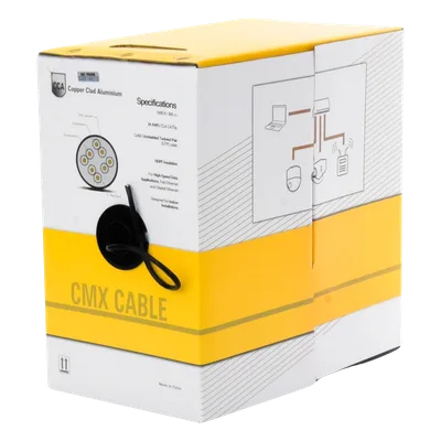 Bobina de Cable / Cat5e UTP / 305 m (1000 ft) / CCA / 24 AWG / 100 MHz / Interior / Negro