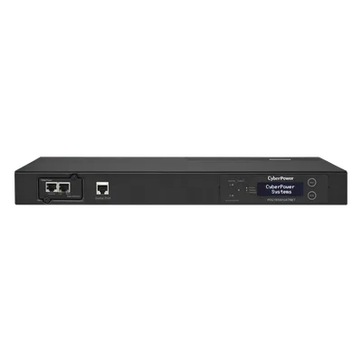 PDU ATS (Fuente Redundante Auto-transferible) Monitoreable, Para Distribución de Energía, 2 Entradas 120 Vca NEMA5-15P, Con 10 Salidas NEMA 5-15R, Horizontal 19in, 1UR