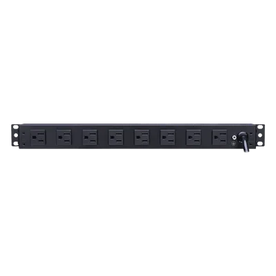 PDU Básico Rack / 8 Salidas NEMA 5-15R Traseras / 15 Amp / 120 Vca / 1UR / Cable 4.5 m (14.8 ft)