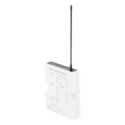 Receptor de Control de Visera / 4 Salidas de Contacto Seco / 2 Entradas de Contacto Seco / Entrada de Seguridad / Hasta 10 Transmisores / RadioRA 2