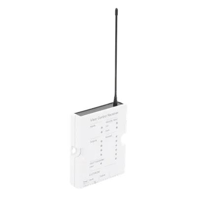 Receptor de Control de Visera / 4 Salidas de Contacto Seco / 2 Entradas de Contacto Seco / Entrada de Seguridad / Hasta 10 Transmisores / RadioRA 2